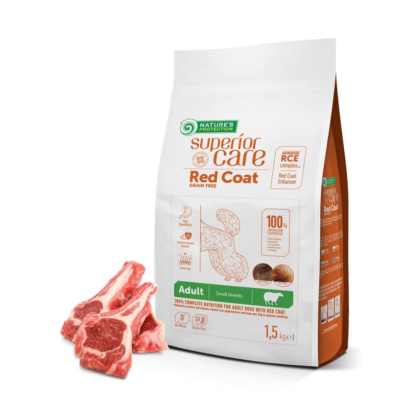 <b>Nature's Protection Superior Care</b>
Red coat dry food for brown and red coated dogs <b>Nature's Protection Superior Care</b>
Red coat dry food for brown and red coated dogs